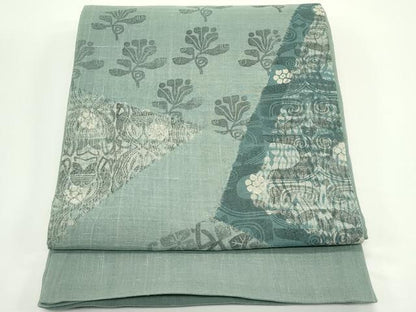 平和屋着物＊夏物　太鼓柄袋帯　絞り　草花文　正絹　逸品　CABJ8832rv