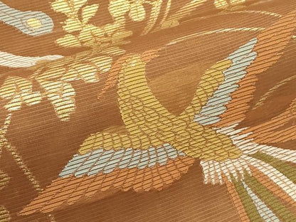 平和屋着物＊夏物　六通柄袋帯　鳳凰草木文　金糸　正絹　逸品　CABJ8833rv