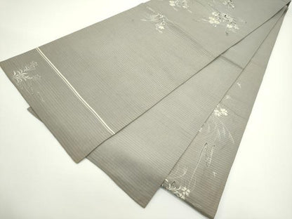 平和屋着物＊夏物　アンティーク　大正ロマン　丸帯　引き抜き帯　刺繍　流水草花文　正絹　逸品　CABJ8836rv