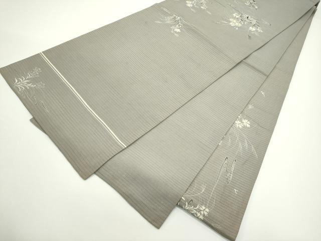 平和屋着物＊夏物　アンティーク　大正ロマン　丸帯　引き抜き帯　刺繍　流水草花文　正絹　逸品　CABJ8836rv