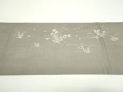 平和屋着物＊夏物　アンティーク　大正ロマン　丸帯　引き抜き帯　刺繍　流水草花文　正絹　逸品　CABJ8836rv