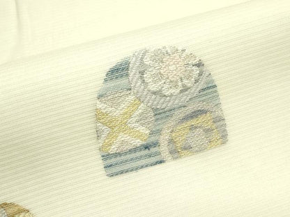 平和屋着物＊夏物　九寸名古屋帯　吉祥花文　金銀糸　正絹　逸品　CABJ8842rv