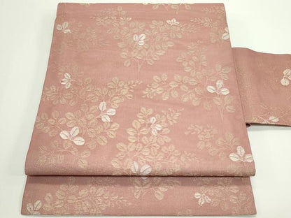 平和屋着物＊夏物　九寸名古屋帯　萩　金糸　正絹　逸品　CABJ8845rv