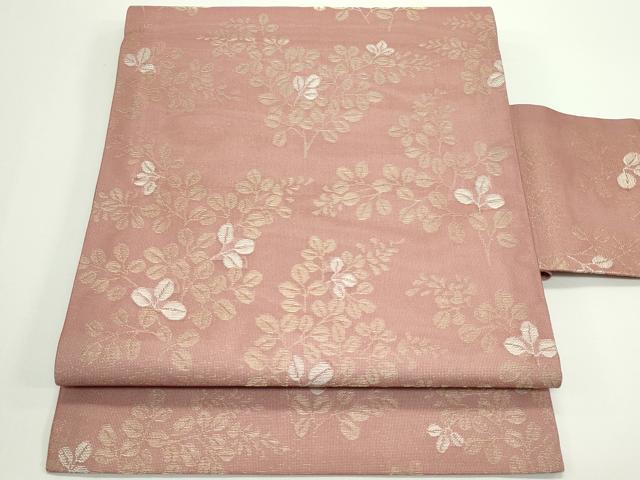 平和屋着物＊夏物　九寸名古屋帯　萩　金糸　正絹　逸品　CABJ8845rv