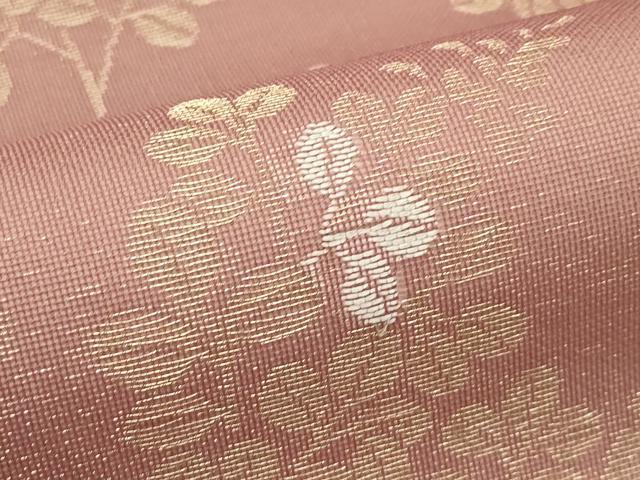 平和屋着物＊夏物　九寸名古屋帯　萩　金糸　正絹　逸品　CABJ8845rv