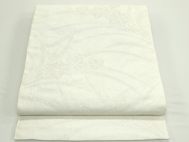 平和屋着物＊夏物　八寸名古屋帯　桔梗　白　CABJ8846rv