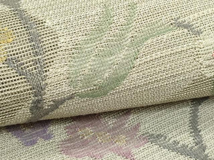平和屋着物＊夏物　1854年創業　帯屋捨松　八寸名古屋帯　枝花文　正絹　逸品　CABJ8848rv