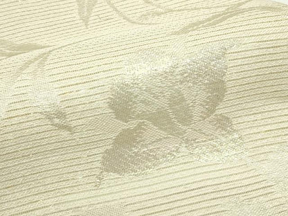 平和屋着物＊夏物　六通柄袋帯　草花文　銀糸　正絹　逸品　CABJ8853rv