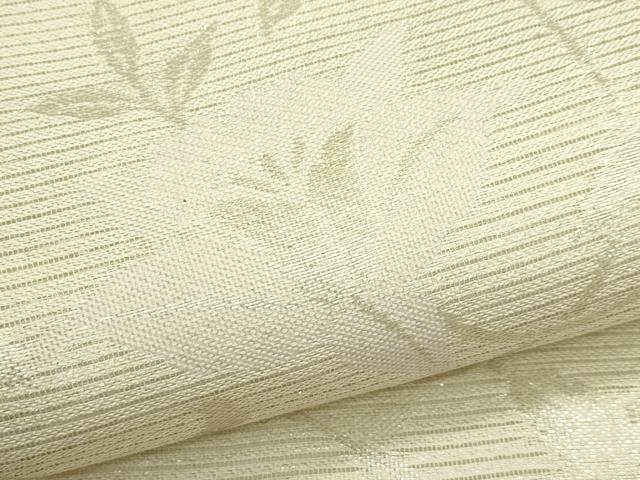 平和屋着物＊夏物　六通柄袋帯　草花文　銀糸　正絹　逸品　CABJ8853rv