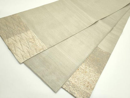 平和屋着物＊夏物　太鼓柄袋帯　市松文様　金糸　正絹　逸品　CABJ8854rv
