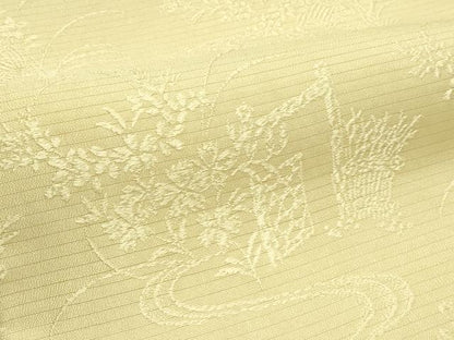 平和屋着物＊夏物　全通柄　京袋帯　引き抜き帯　草花文　正絹　逸品　CABJ8855rv