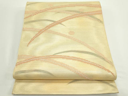 平和屋着物＊夏物　六通柄袋帯　露芝文　銀糸　正絹　逸品　CABJ8857rv