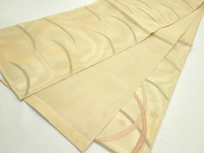平和屋着物＊夏物　六通柄袋帯　露芝文　銀糸　正絹　逸品　CABJ8857rv