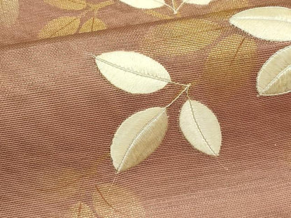平和屋着物＊夏物　太鼓柄袋帯　刺繍　萩　金彩　正絹　逸品　CABJ8859rv