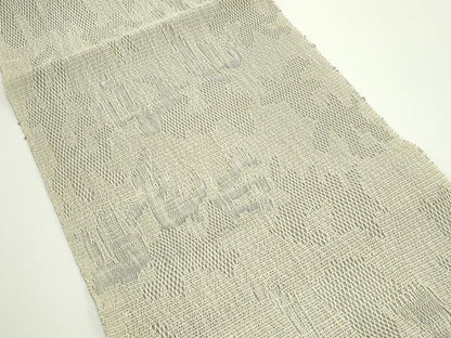 平和屋着物＊夏物　八寸名古屋帯　抽象文　正絹　逸品　CABJ8864rv