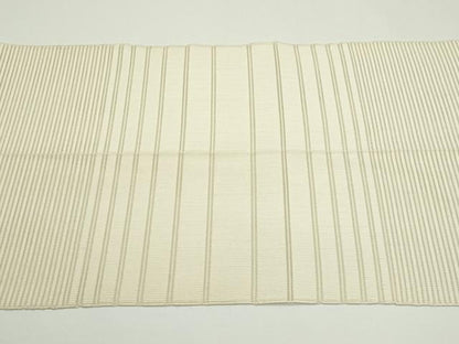 平和屋着物＊夏物　八寸名古屋帯　絽綴れ　横段文　浅黄色　正絹　逸品　CABJ8866rv
