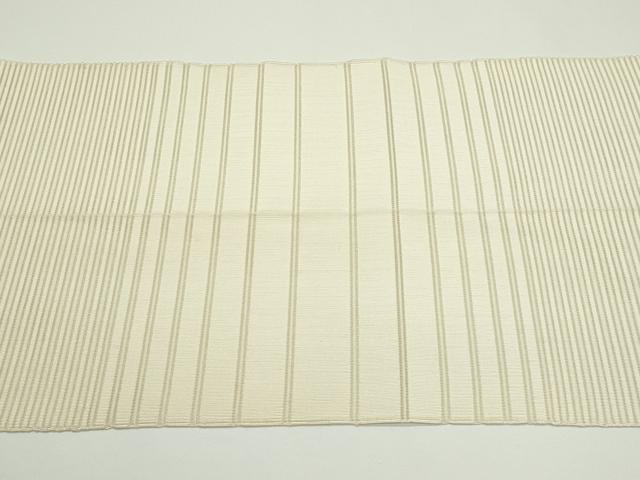 平和屋着物＊夏物　八寸名古屋帯　絽綴れ　横段文　浅黄色　正絹　逸品　CABJ8866rv