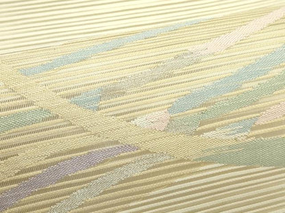 平和屋着物＊夏物　八寸名古屋帯　絽綴れ　霞文　銀糸　正絹　逸品　CABJ8867rv