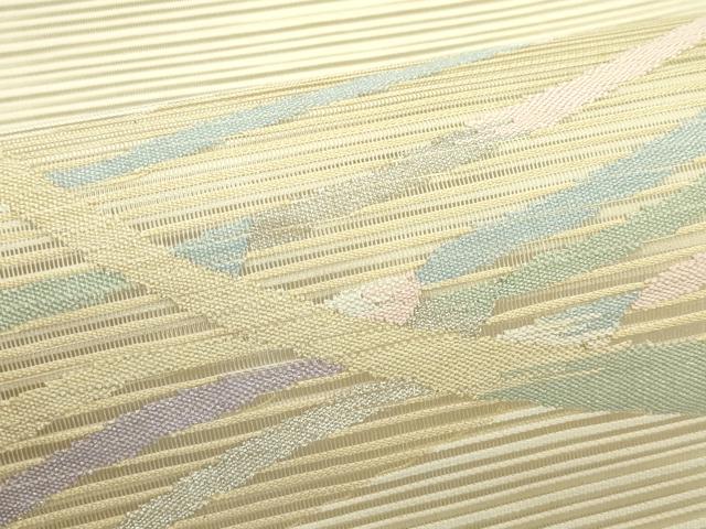 平和屋着物＊夏物　八寸名古屋帯　絽綴れ　霞文　銀糸　正絹　逸品　CABJ8867rv