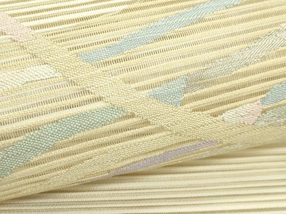 平和屋着物＊夏物　八寸名古屋帯　絽綴れ　霞文　銀糸　正絹　逸品　CABJ8867rv