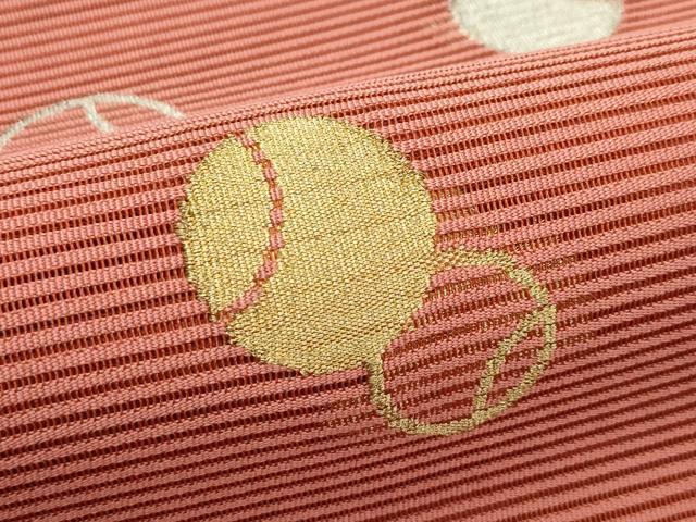 平和屋着物＊夏物　八寸名古屋帯　絽綴れ　丸文　金銀糸　正絹　逸品　CABJ8868rv