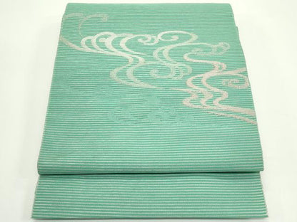 平和屋着物＊夏物　八寸名古屋帯　絽綴れ　立波文　金銀糸　正絹　逸品　CABJ8869rv