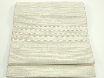 平和屋着物＊夏物　八寸名古屋帯　絽綴れ　横段文　銀糸　正絹　逸品　CABJ8870rv