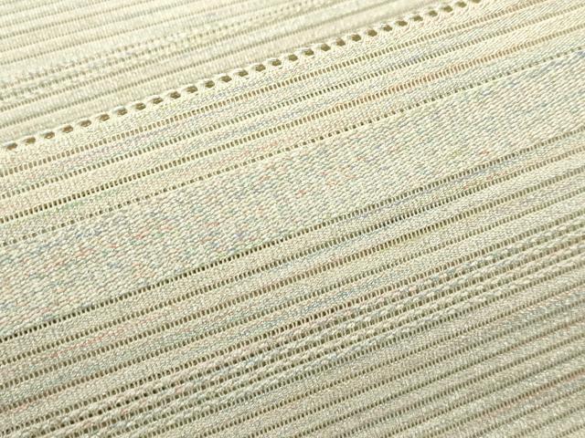平和屋着物＊夏物　八寸名古屋帯　絽綴れ　横段文　銀糸　正絹　逸品　CABJ8870rv