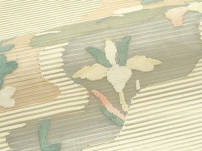 平和屋着物＊夏物　八寸名古屋帯　絽綴れ　草花文　正絹　逸品　CABJ8871rv