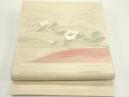 平和屋着物＊夏物　八寸名古屋帯　絽綴れ　枝花文　金銀糸　正絹　逸品　CABJ8872rv