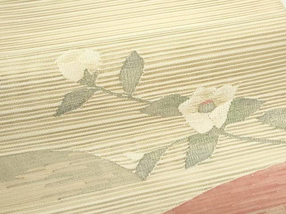 平和屋着物＊夏物　八寸名古屋帯　絽綴れ　枝花文　金銀糸　正絹　逸品　CABJ8872rv