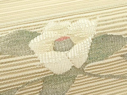 平和屋着物＊夏物　八寸名古屋帯　絽綴れ　枝花文　金銀糸　正絹　逸品　CABJ8872rv