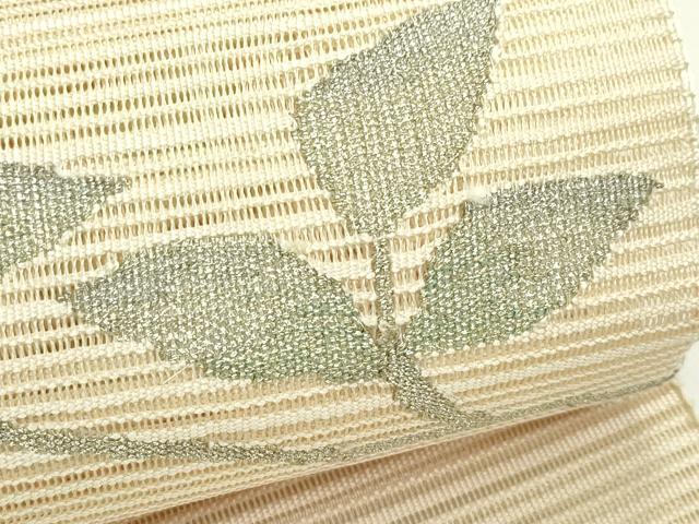 平和屋着物＊夏物　八寸名古屋帯　絽綴れ　枝花文　金銀糸　正絹　逸品　CABJ8872rv