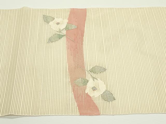 平和屋着物＊夏物　八寸名古屋帯　絽綴れ　枝花文　金銀糸　正絹　逸品　CABJ8872rv