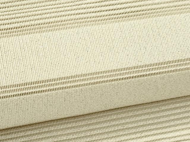 平和屋着物＊夏物　八寸名古屋帯　絽綴れ　横段文　銀糸　正絹　逸品　CABJ8874rv