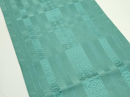 平和屋着物＊夏物　本場筑前博多織　八寸名古屋帯　紗献上　錆浅葱色　正絹　逸品　CABJ8876rv