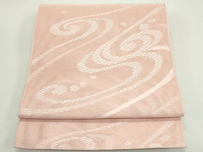 平和屋着物＊夏物　八寸名古屋帯　立波文　正絹　逸品　未使用　CABJ8877rv