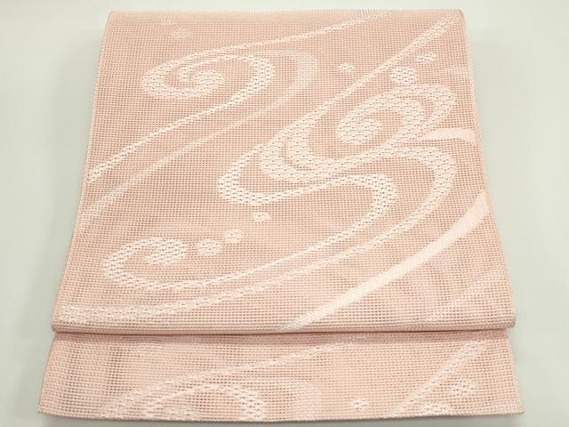 平和屋着物＊夏物　八寸名古屋帯　立波文　正絹　逸品　未使用　CABJ8877rv