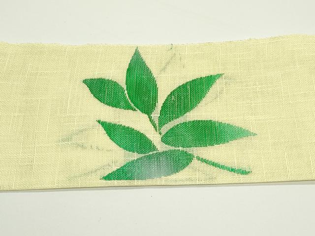 平和屋着物＊夏物　八寸名古屋帯　枝葉文　CABJ8878rv