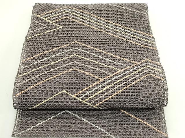 平和屋着物＊夏物　八寸名古屋帯　羅　幾何学文様　正絹　逸品　CABJ8880rv