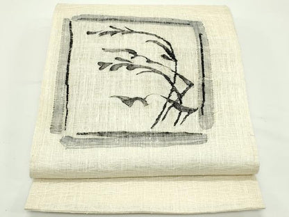 平和屋着物＊夏物　太鼓柄袋帯　すくい織　草木文　正絹　逸品　CABJ8883rv