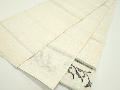 平和屋着物＊夏物　太鼓柄袋帯　すくい織　草木文　正絹　逸品　CABJ8883rv