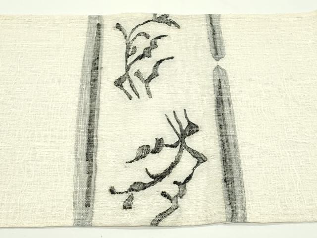 平和屋着物＊夏物　太鼓柄袋帯　すくい織　草木文　正絹　逸品　CABJ8883rv