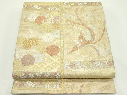 平和屋着物＊夏物　六通柄袋帯　唐織　氷室　鳳凰立波文　金銀糸　鈴乃屋扱い　正絹　逸品　CABJ8885rv