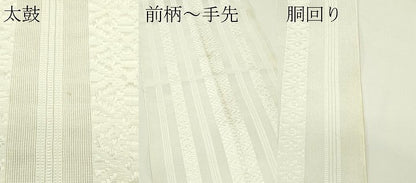 平和屋着物＊夏物　八寸名古屋帯　博多織　紗献上　生成り色　CABJ8893rv