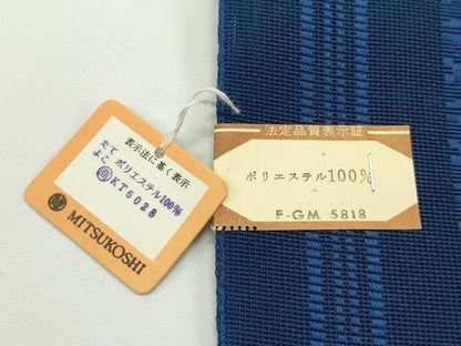 平和屋着物＊夏物　八寸名古屋帯　博多織　桐生織物　紗献上　留紺色　三越扱い　未使用　CABJ8900rv