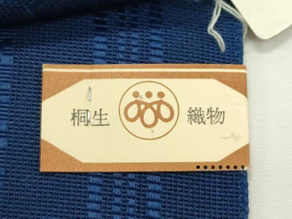 平和屋着物＊夏物　八寸名古屋帯　博多織　桐生織物　紗献上　留紺色　三越扱い　未使用　CABJ8900rv
