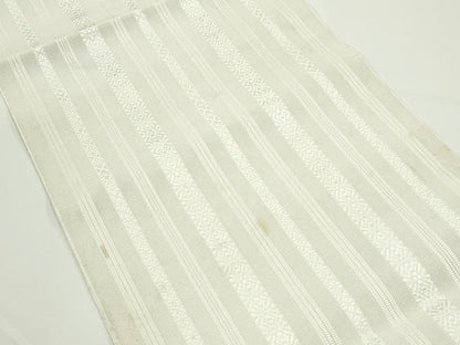 平和屋着物＊夏物　八寸名古屋帯　博多織　紗献上　生成り色　CABJ8915rv