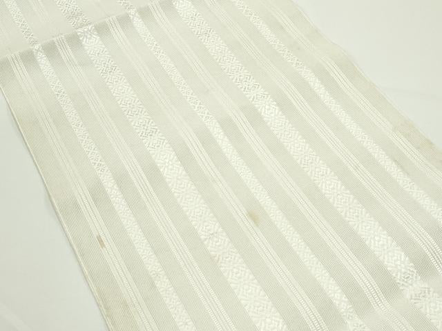 平和屋着物＊夏物　八寸名古屋帯　博多織　紗献上　生成り色　CABJ8915rv