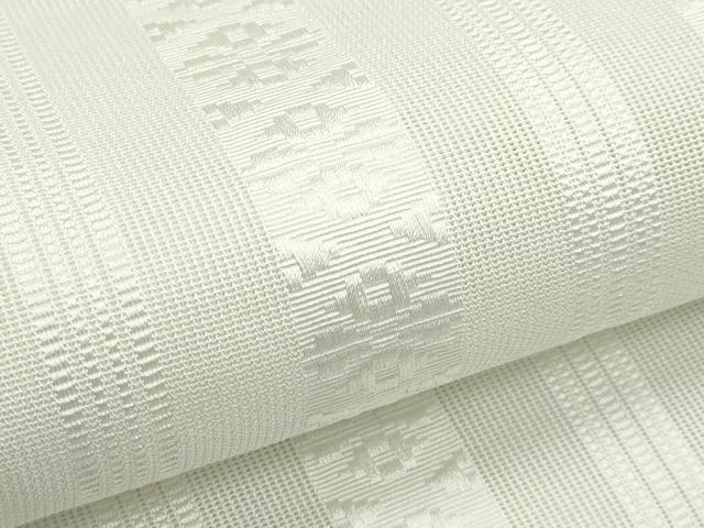 平和屋着物＊夏物　八寸名古屋帯　博多織　紗献上　生成り色　CABJ8951rv